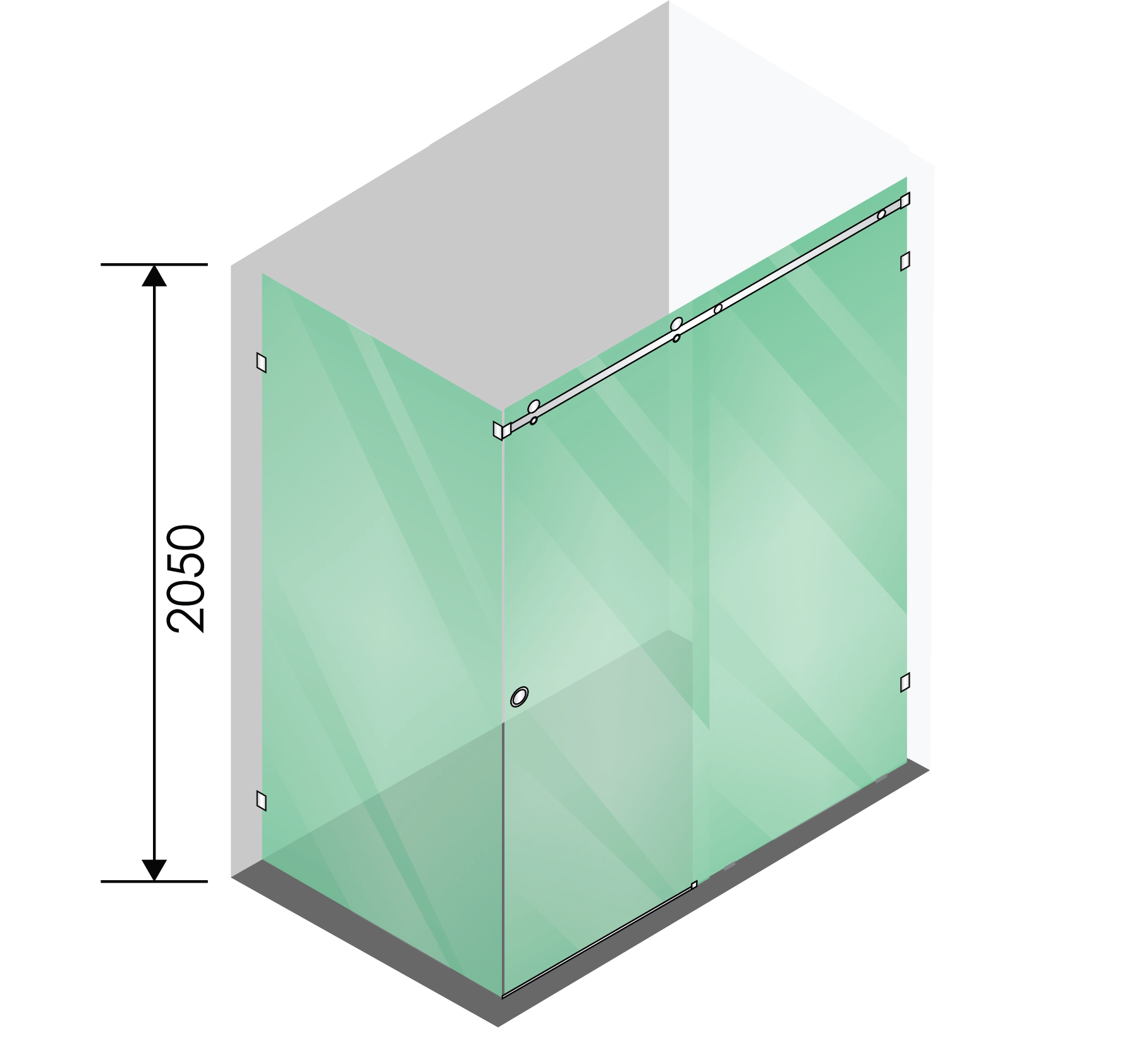 Style Sliding 3 Panel Corner (A)